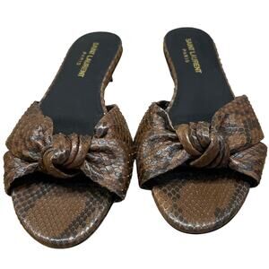 Saint Laurent Snake Skin Bianca Slides Women's Size 36 (US 6) Floor Model NEW